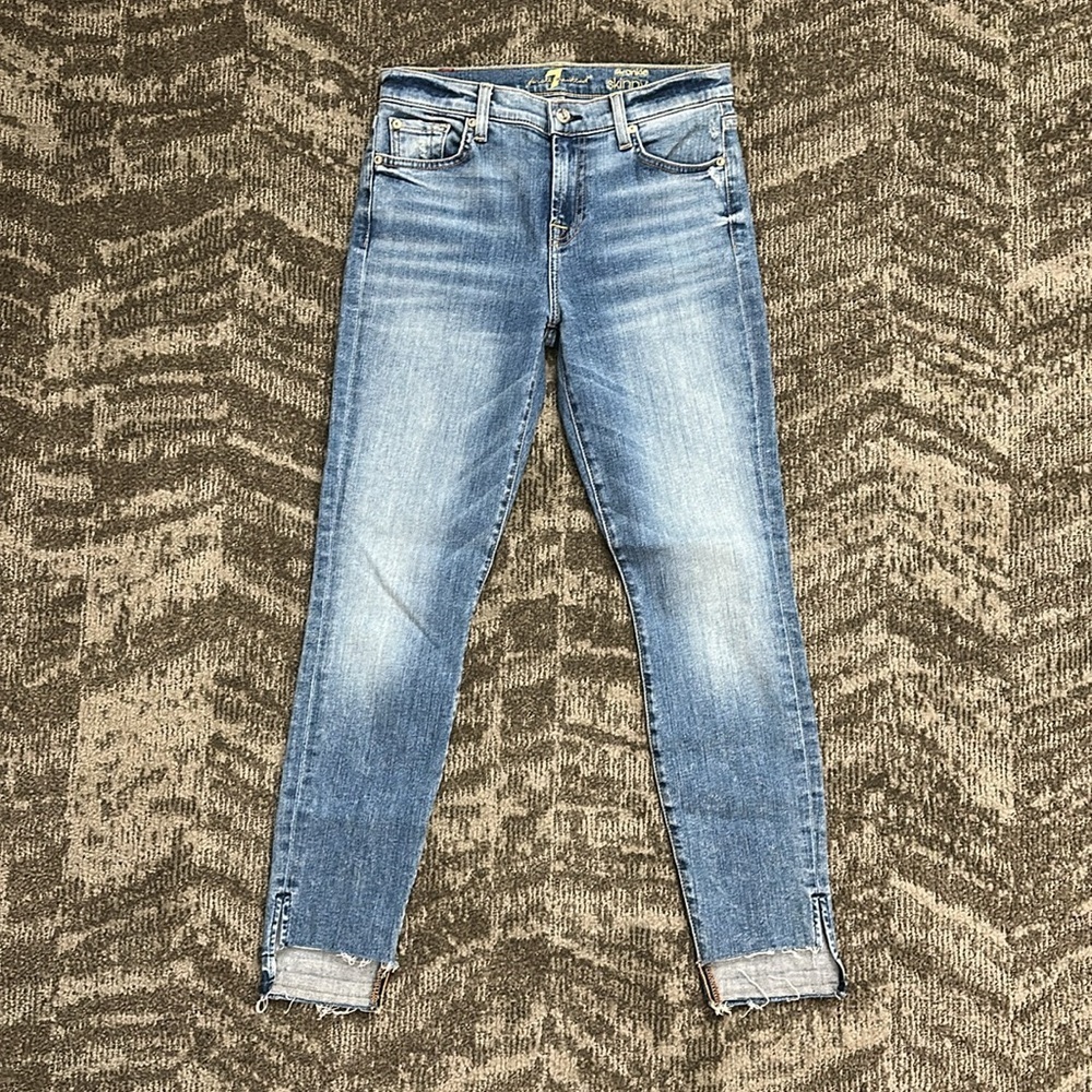 7 For All Mankind Jeans The Ankle Skinny Raw Hem Size 26 Jeans AU8443179 089364